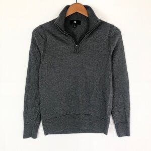 Banana‎ Republic Italian Merino Wool Half Zip Sweater Heather Medium Gray Size S